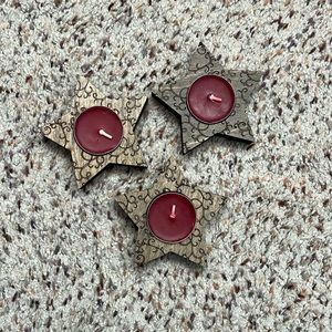Set of 3 wooden stars